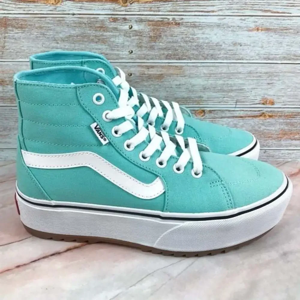 NEW Vans Filmore Hi Tapere Platform in Aqua Sky Canvas